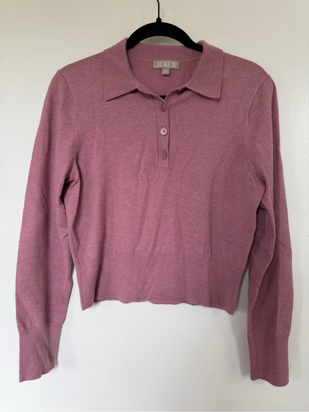 J.Crew Purple-Pink Button Polo Sweater